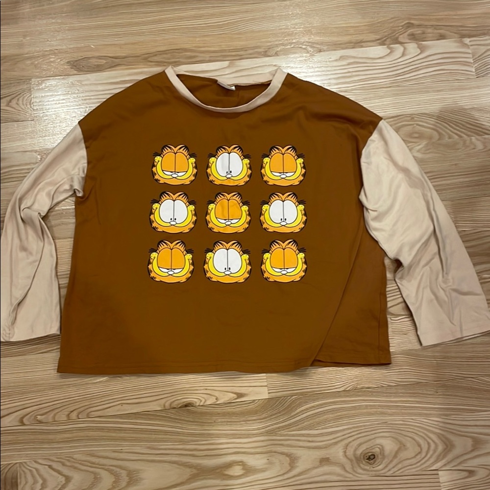 Brown Garfield Long Sleeve Shirt